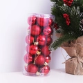 Palline di Natale rosse in confezione a cilindro con finiture lucide e glitterate - 4cm / Rosso