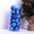 Set di palline di Natale blu con finiture lucide, opache e glitterate in tubo cilindrico - 4cm / Blu