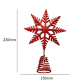 Rote glitzernde Schneeflocke Weihnachtsbaumspitze mit Spiralbasis, Höhe 230 mm - 15CM / Rot