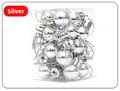 Close-up of 2cm silver electroplated mini Christmas balls neatly packed in a clear box - 2cm 24 Pieces/Pack / Silver