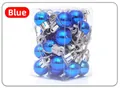 Détail de 24 boules de Noël bleues brillantes dans une boîte cadeau transparente - 2cm 24 Pièces/Paquet / Bleu