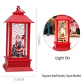 Farol de Navidad rojo con figura de Papá Noel y efecto de nieve con luces LED - Papá Noel Rojo Estilo Agua