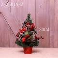 Mini albero di Natale 30cm con scritta HO, fiocco a quadri, bacche e pigne naturali - 30cm