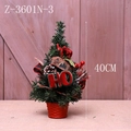 Mini albero di Natale artificiale 40cm con bacche rosse pigne e targhetta HO - 40CM