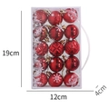 Lot de 15 boules de Noël rouges 4cm avec textures pailletées et mates en boîte - Rouge