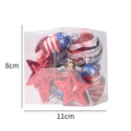 American flag themed Christmas ball set with stars and stripes in clear gift box - Red White Blue Stars And Stripes Style