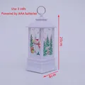 White Christmas lantern with snowman pattern, 20cm height, battery operated decor - Snowman / White