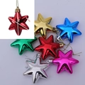 Set aus 6 cm großen, glänzenden Stern-Weihnachtsornamenten in verschiedenen Farben - Sternstil