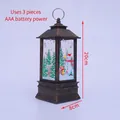 Bronze 20cm Christmas lantern with snowman painting and metal hanging ring - Snowman / Bronze