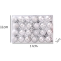 Set mit 24 silbernen 3cm Weihnachtskugeln, matt und glänzend, in einer transparenten Box - Silber