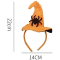 Halloween pumpkin wizard hat headband with black spider detail for parties 22cm size - Spider Hat