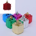 Set bunte 3cm galvanisierte Weihnachtsgeschenkbox-Anhänger für den Tannenbaumschmuck - Geschenkbox-Stil
