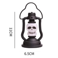 Miniature black Halloween skull lantern hanging decoration measuring 11cm by 6.5cm - Skull Pattern