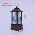 Vintage bronze Christmas lantern with reindeer print, powered by 3 AAA batteries - Elk / Bronze
