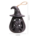 Decorazione di Halloween teschio con cappello da strega nero, misura 134mm x 68mm - Design a teschio / Nero