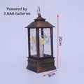 Bronze retro angel pattern Christmas lantern 20cm height with battery power display - Angel / Bronze