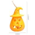Lanterna zucca di Halloween con cappello da mago, decorazione arancione alta 134 mm - Forma di Zucca / Giallo