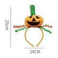 Halloween pumpkin headband with orange plush design and size dimensions 25cm by 14cm - Large Pumpkin Shape