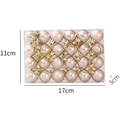 Set of 24 champagne gold Christmas balls with matte and shiny finishes in a clear box - Champagne Gold
