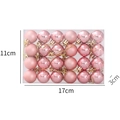 Set of 24 pink Christmas balls with matte and glossy finishes in clear storage box - Rose Gold