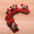 Hand-painted Christmas wooden train set with Santa Claus and snowman festive tabletop decor - Little Train