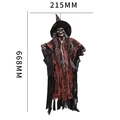 Strega scheletro di Halloween appesa con abiti rossi e neri, 668mm x 215mm - Calicò