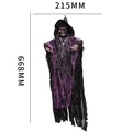 Halloween purple skeleton witch hanging decor measuring 215mm width and 668mm height - Purple Black