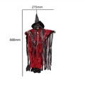 Decorazione Halloween strega fantasma in veste rossa e nera con teschio, 668mm x 215mm - Rosso Nero