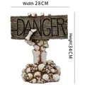 Segnale pericolo Halloween con mano scheletrica e teschi, dimensioni 28 cm larghezza e 34 cm altezza - Stile Cartello di Pericolo Danger (路牌ML-2012)