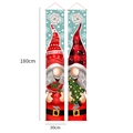 Christmas gnome door banners set featuring Santa gnomes with snow and gifts 180x30cm - Nordic Gnome Light Blue Snowflake Style (2)