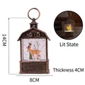 Vintage bronze barn-shaped snow globe lantern with deer scene, height 14cm width 8cm - Reindeer Interior