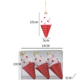 Set di ornamenti natalizi a forma di gelato rosso e bianco con glitter e misure - Stile Gelato (bs00683)