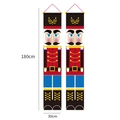 Coppia di striscioni per porta Schiaccianoci 180x30cm in tessuto Oxford decorativo - Soldato Rosso e Oro (Stile 2) / 180x30cm