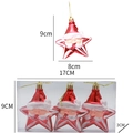 Pendaglio natalizio a stella rossa con Babbo Natale in set da 3 pezzi in scatola - Stile Babbo Natale Stella (bs00683)
