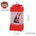 Christmas water lantern gift box with Santa Claus and red bow, 12cm lighted decoration - Santa Claus / Red Santa Claus