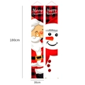 Bannières de Noël avec bonhomme de neige, motif à carreaux et dimensions 180x30cm - Style Plaid Rouge Noir (C) / 180x30cm