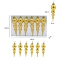 Lot de 6 décorations de Noël glaçons dorés avec finition métallique galvanoplastie - Doré