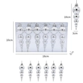 Lot de 6 ornements de Noël argentés en forme de gourde avec finition miroir et cordon - Argenté