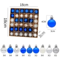 Set van 36 kerstballen van 3cm in blauw en zilver met diverse afwerkingen - Blauw Zilver Wit Gemengd