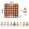 Set van 36 roségouden en roze kerstballen van 3cm met diverse decoratieve afwerkingen - Roségoud Champagne Goud Wit Gemengd