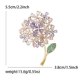 Elegant hydrangea flower brooch in gold with purple and pink crystals for women - Colorful