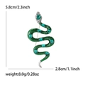 Broche de serpiente vintage en esmalte verde con piedras preciosas y cristales - Verde (MM-BR-5066-GN)