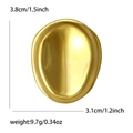 Broche ovalado geométrico de oro pulido 3,8x3,1cm accesorio minimalista de acero inoxidable - Dorado