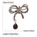 Vintage strikbroche met strasstenen en bruine druppelhanger voor dames accessoires - Koffiegoud-Paars (MM-BR-5178-PU)