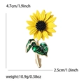 Sonnenblumen Emaille Brosche mit gelben Blättern für Damen Anzug Accessoires - Gelb