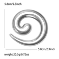 Polished silver spiral brooch pin with 5.8cm diameter and 20.3g weight specifications - Silver