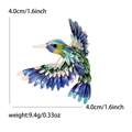 Spilla colibrì in smalto per donna, gioielli uccelli colorati, misura 4x4cm e 9.4g - Blu