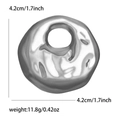 Spilla in metallo liquido lucido argento con dimensioni di 4,2 cm e peso di 11,8 g - Argento