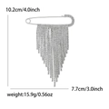 Elegant silver tassel brooch pin with sparkling rhinestones and cascading fringe design - Tassel Pin Style (MM-BR-2184) / Silver
