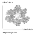 Silver flower brooch with pearls and zircons, dimensions 4.5cm by 5.2cm, 20g weight - Silver